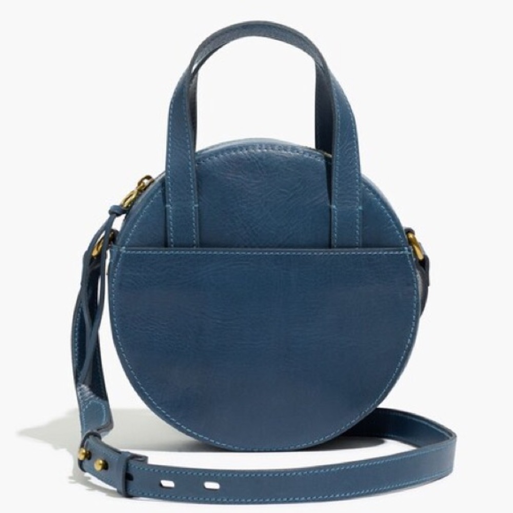 Madewell Juno Circle Leather Crossbody Bag – Blue Hematite